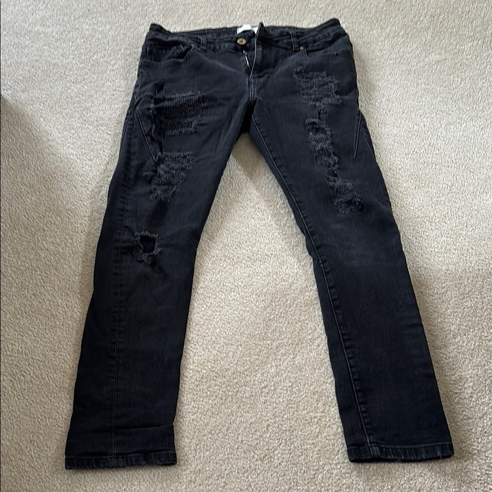 Distressed Black Jeans
